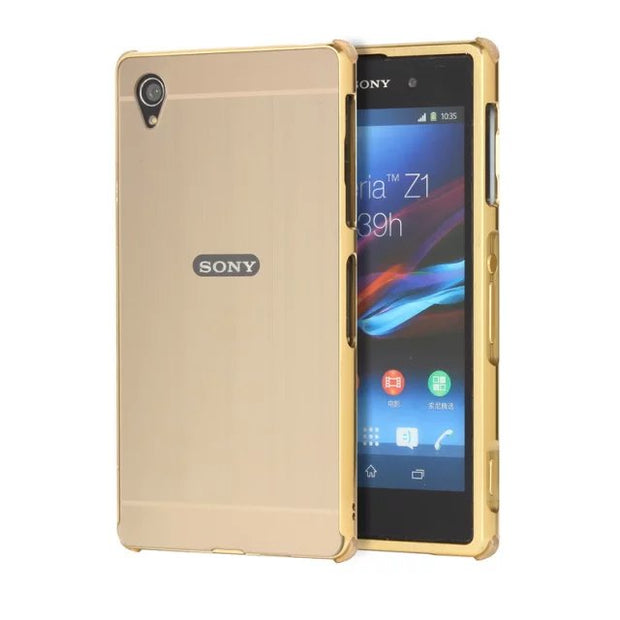 For Sony Z4 Case Metal Frame With Brushed Back Cover Hard Case For