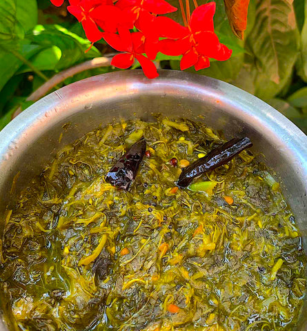 Arai Keerai Masiyal (Common Spinach Mash) – GirijaPaati Style South Indian traditional vegetarian recipes from an Indian grandmother's kitchen www.girijapaati.com