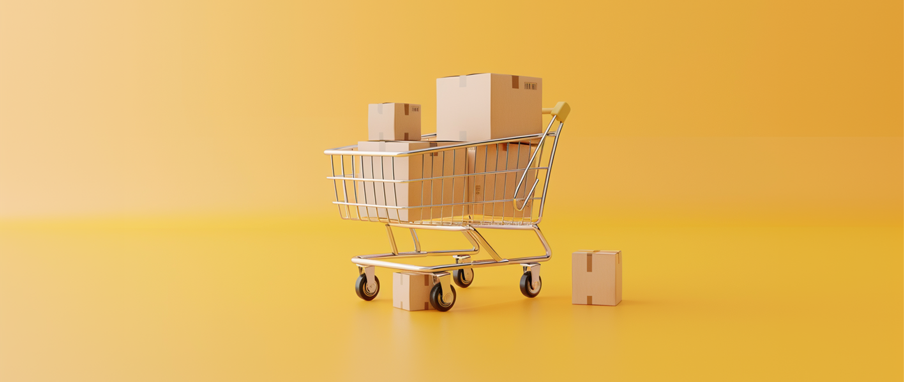 shopping cart overflowing boxes and boxes on the ground nearby: affiliate marketing apps