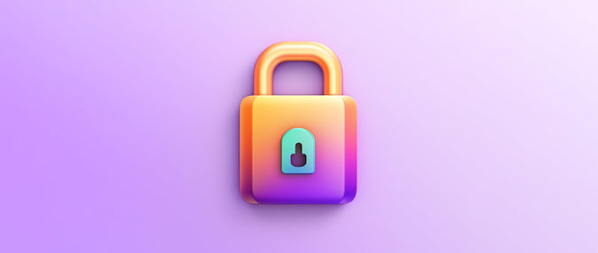 a golden lock on purple background representing ecommerce business insurance