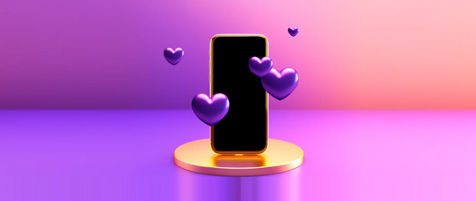 smartphone with heart shapes bubbles floating around it: Instagram SEO