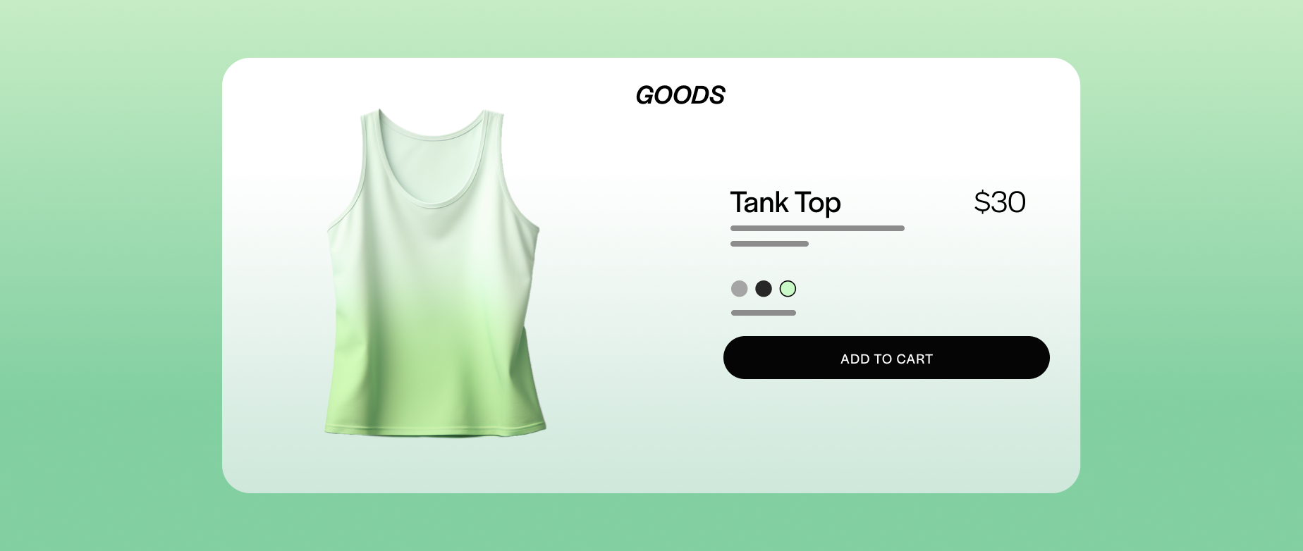 An ad icon for a light green tank top on a green background.