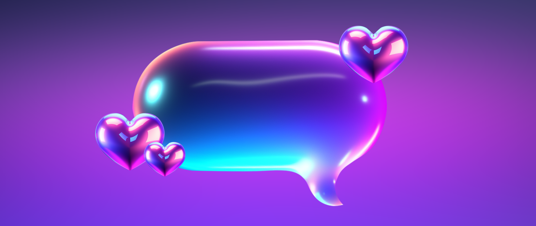 a chat bubble with hearts around it: nano influencer