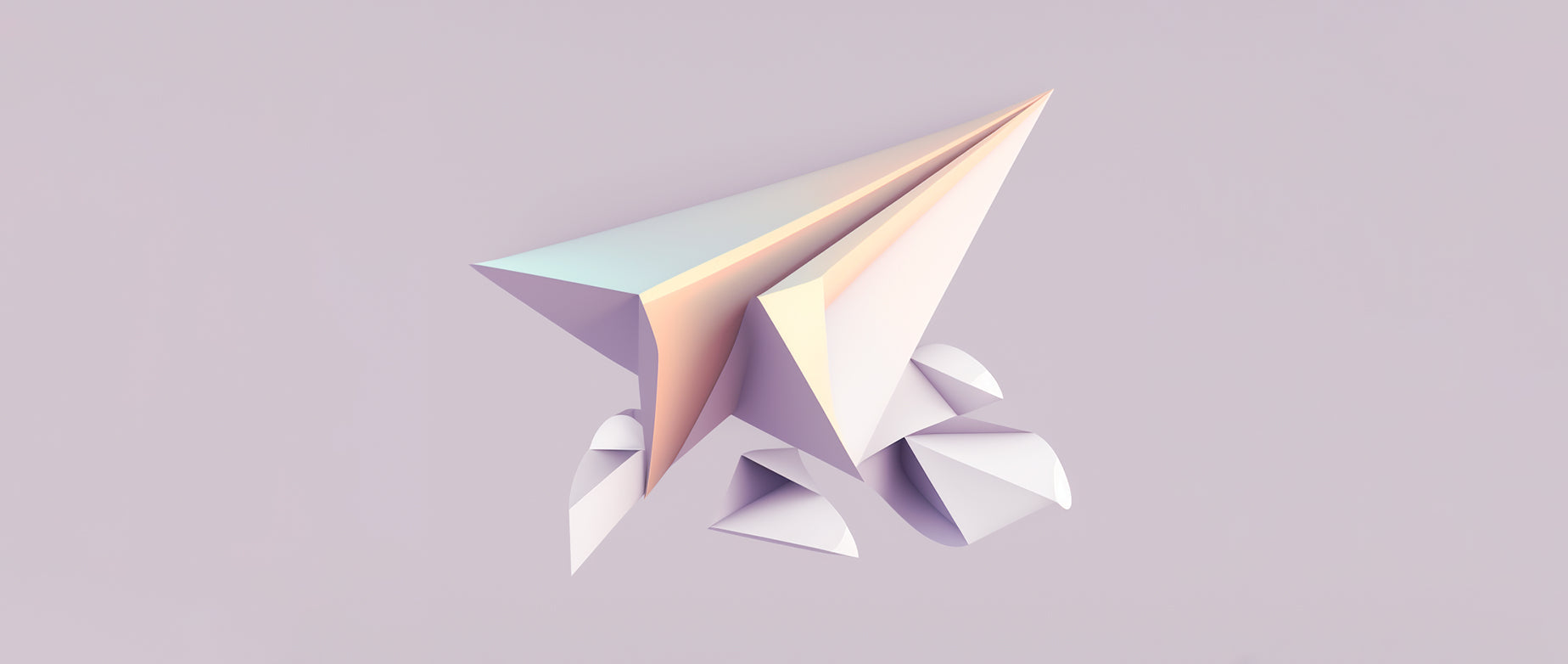 AI image of a folded paper airplane in the middle of the banner