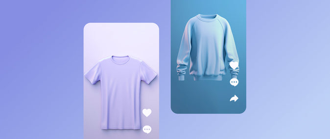 Two mobile screens showing merch sold on TikTok