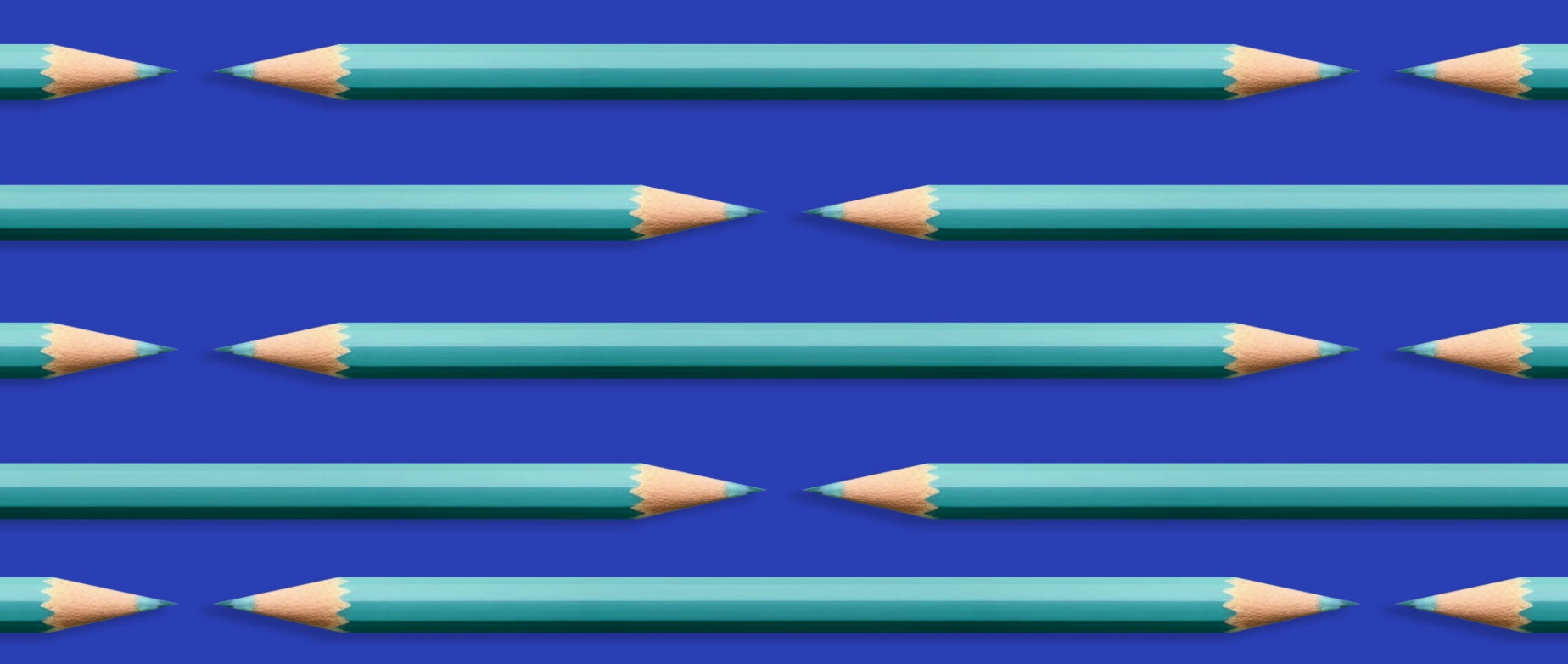 AI pencils in rows: SEO content writing