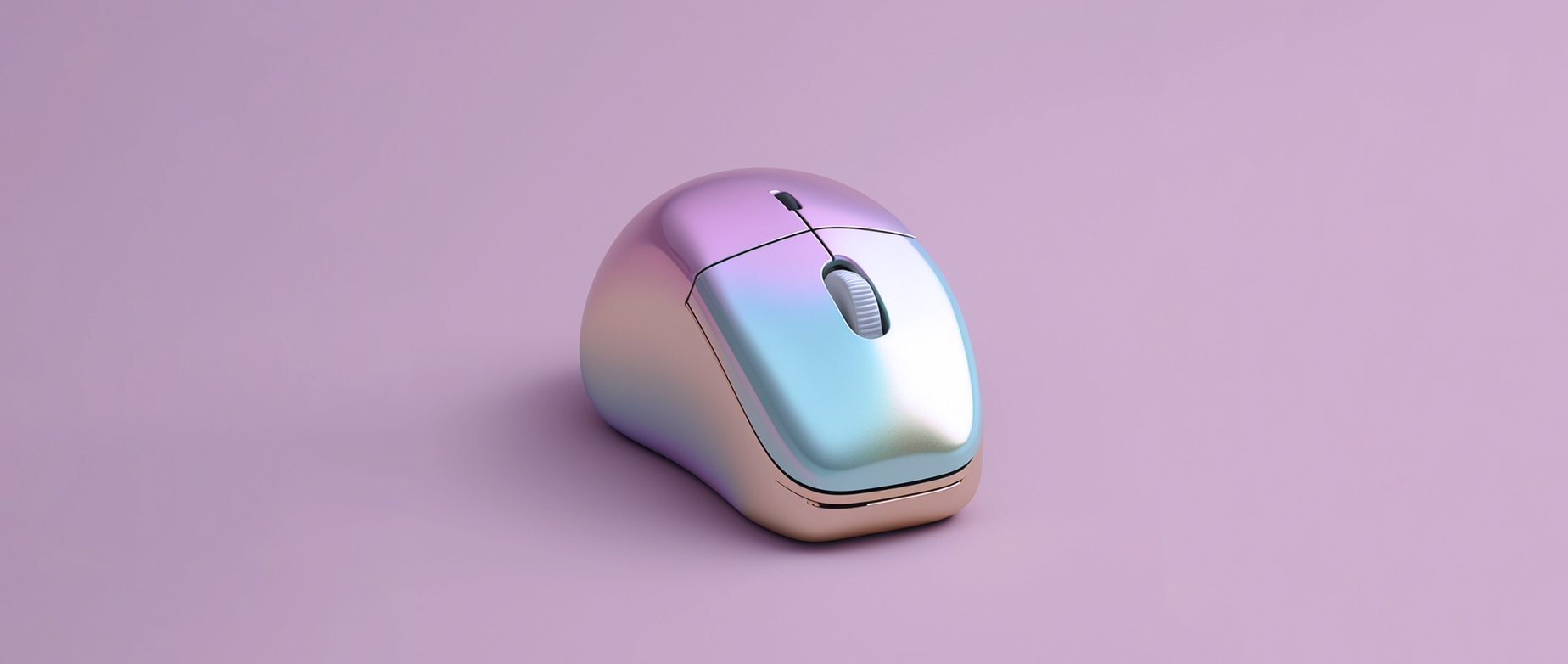 shiny computer mouse on a pink background