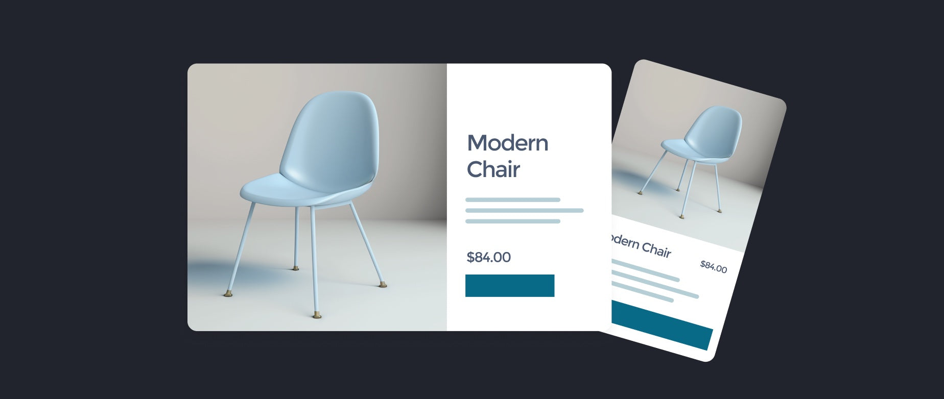 chair product listing on an ecommerce site: website design ideas