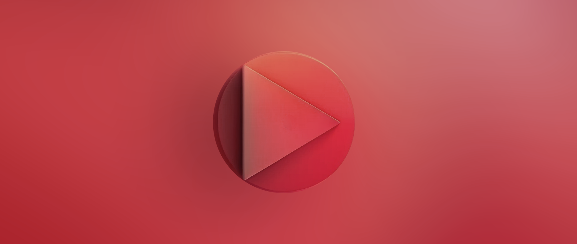 red play button arrow on a red background: YouTube thumbnail size