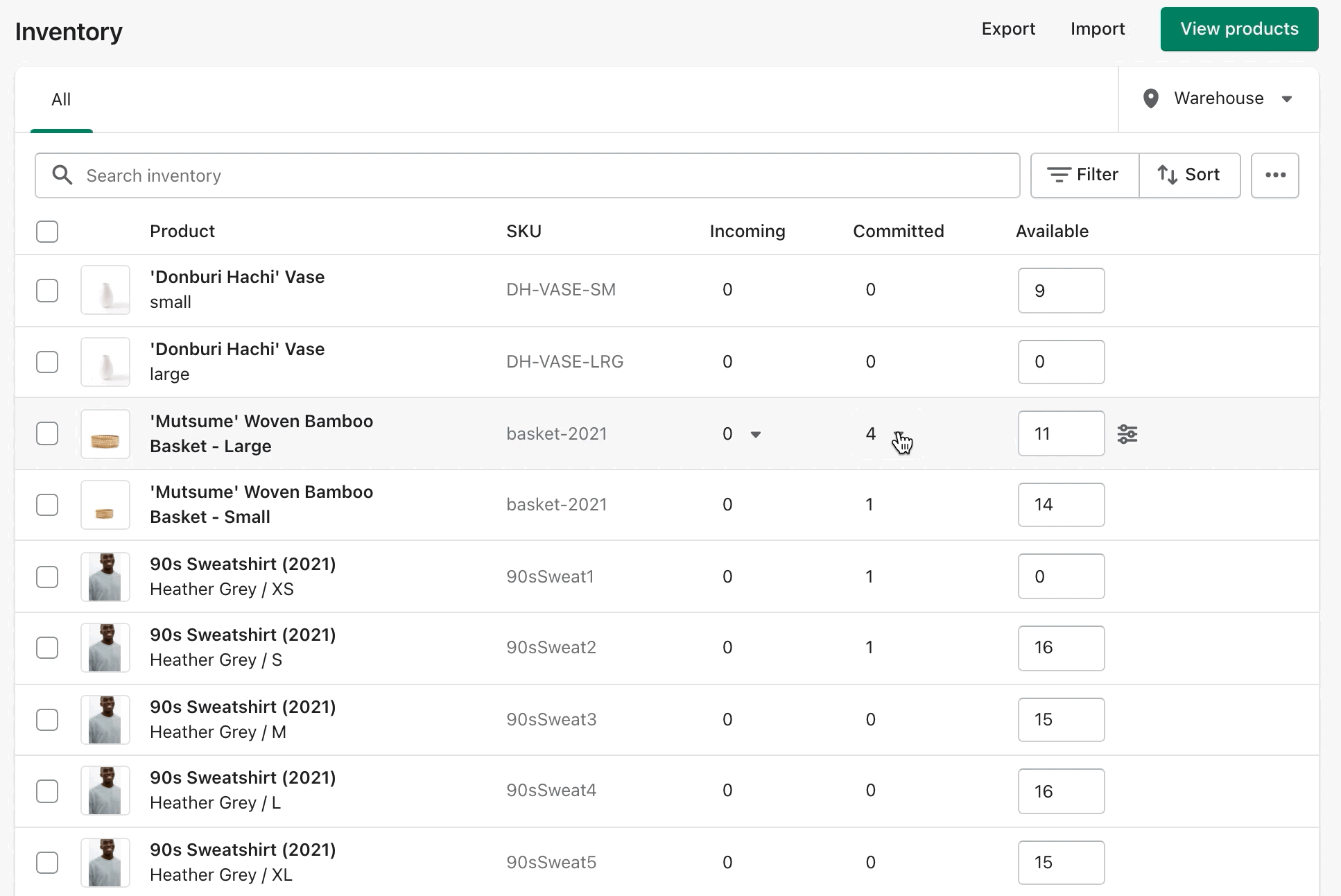 Shopify Product Management and Inventory Tracking