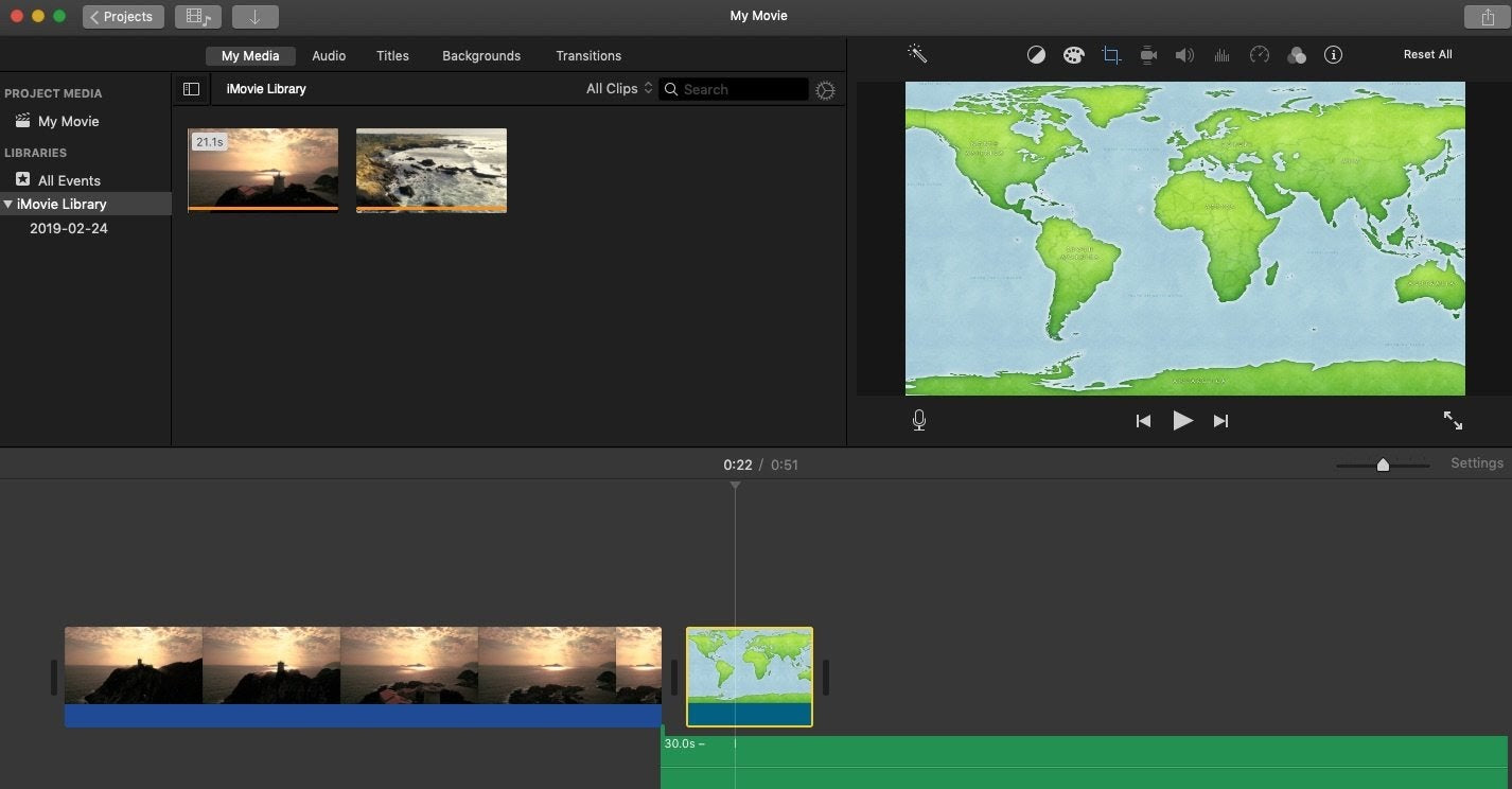 iMovie video editing software