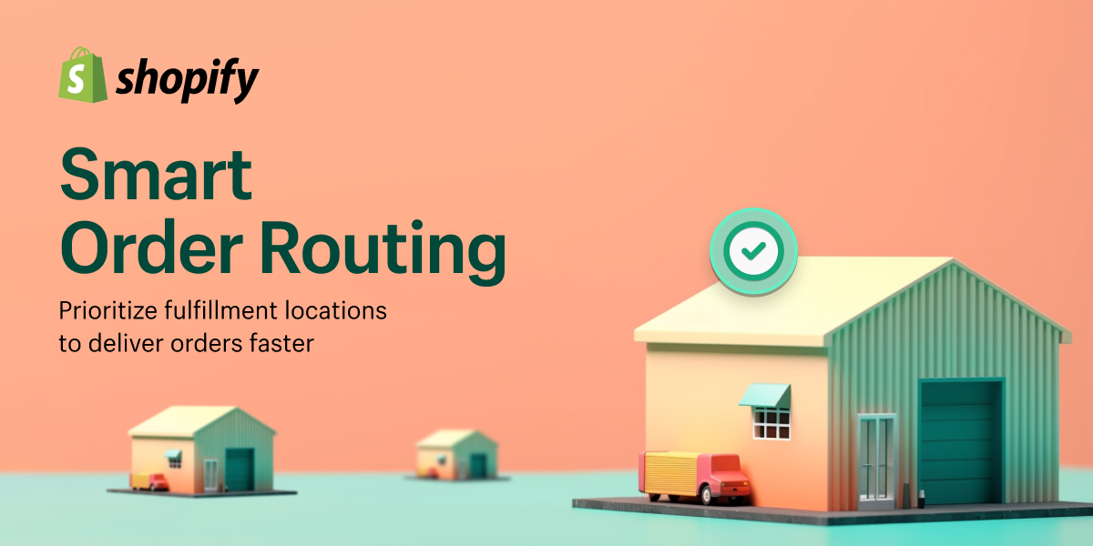 A header image that says "Smart order routing. Prioritize locations to deliver orders faster". And an image of 3 warehouses. A picture of multiple warehouses
