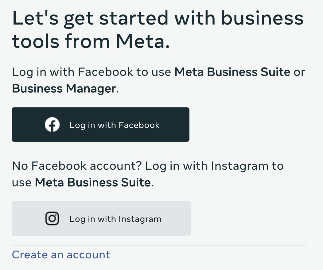 I can't login to Meta Business Suite today because the login with  Instagram button disappeared from the homepage and the only thing that can  be clicked is Create an account. Am I