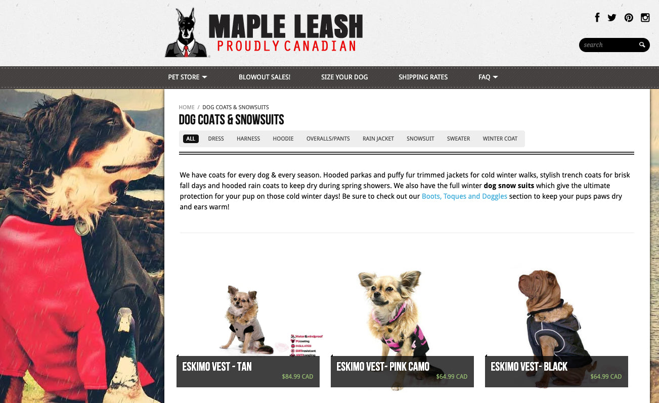 maple leash dog abbigliamento per cani