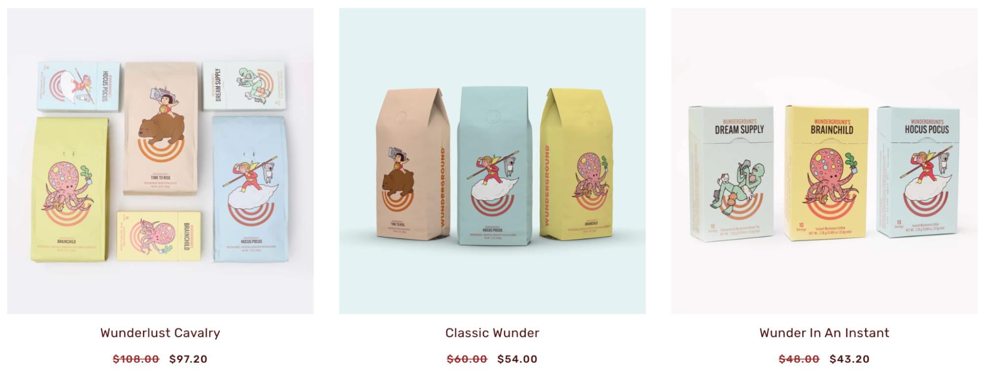 A product page example from Wunderground Coffee's website.