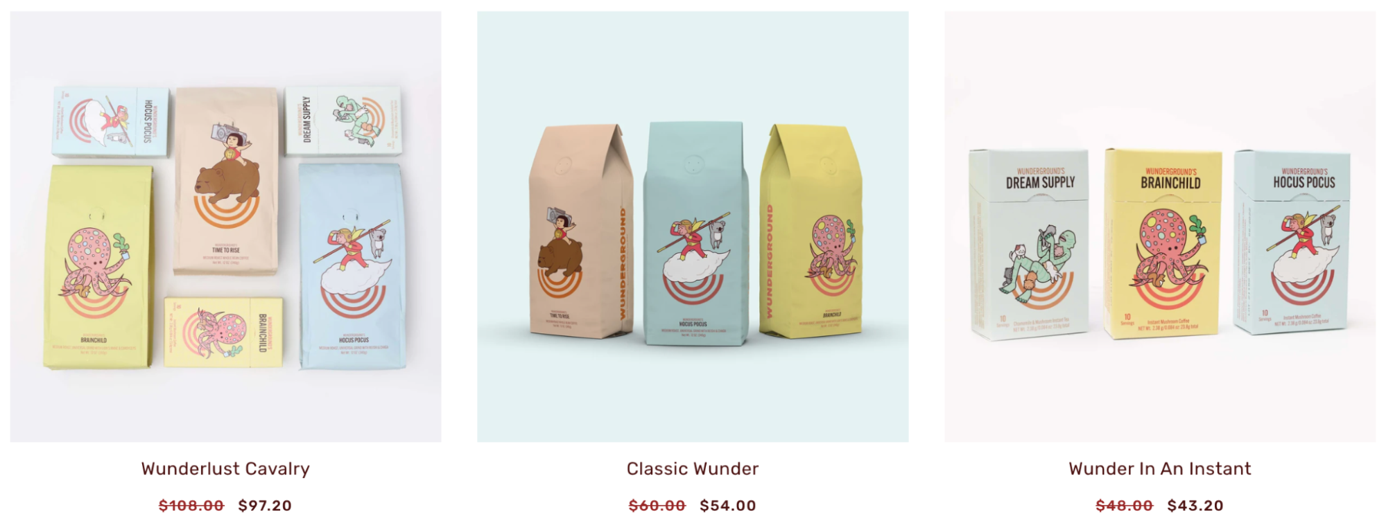 Wunderground Coffee 网站上的产品页面示例。