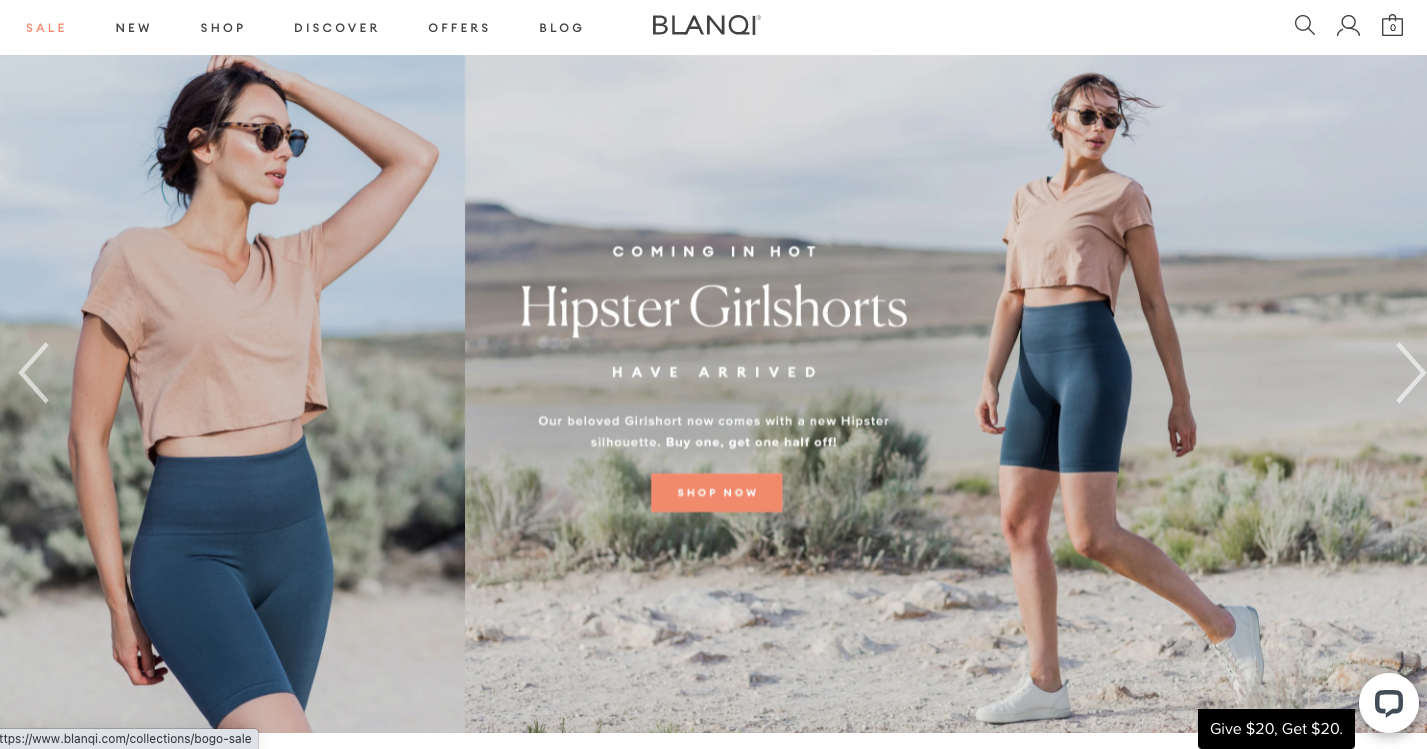 BLANQI 的网站以客户使用其产品的生活方式照片为特色。