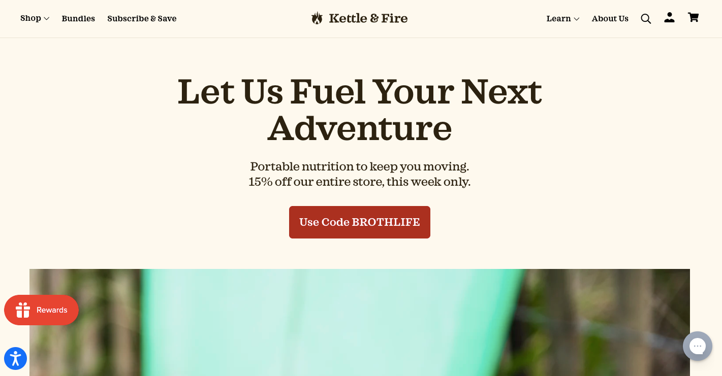 Kettle & Fire's is information-heavy to help customers understand the benefit of its products.