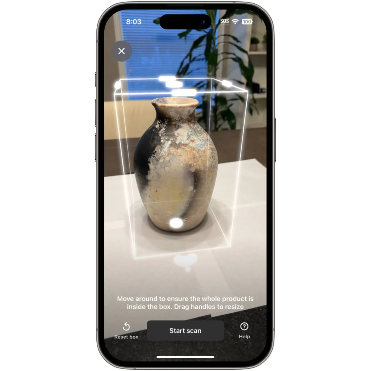 Shopify app 3D scanner box