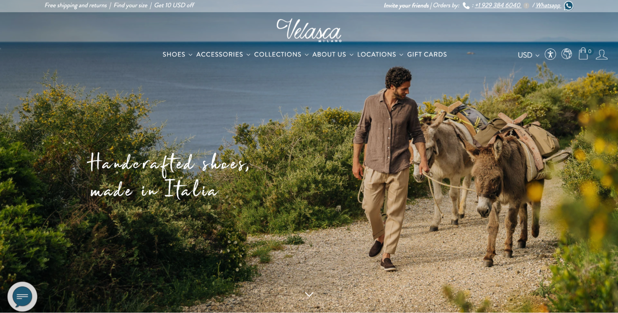 Velasca 的网页设计专注于以鞋子、腰带和包为特色的生活方式摄影