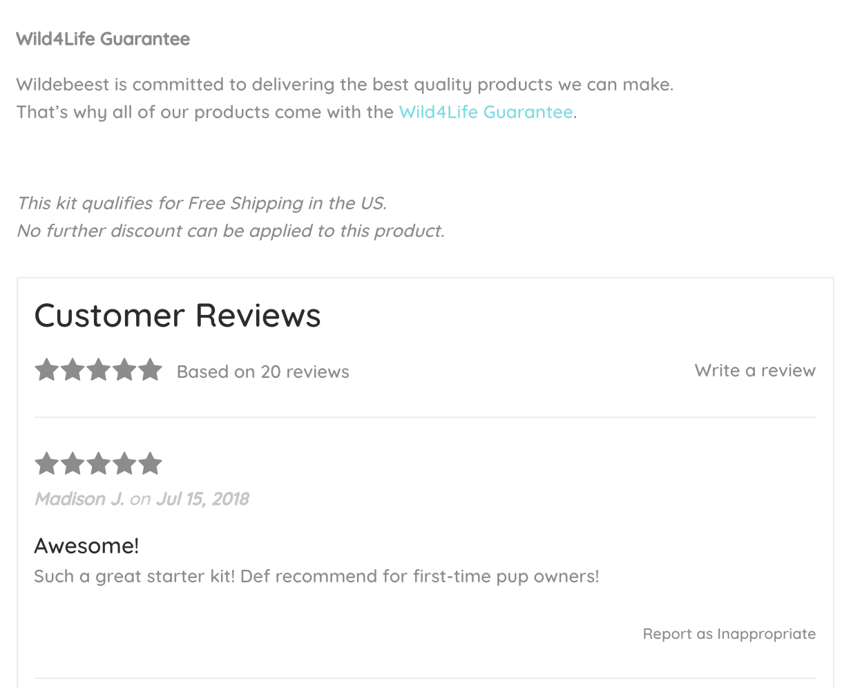 Use reviews to establish trust.