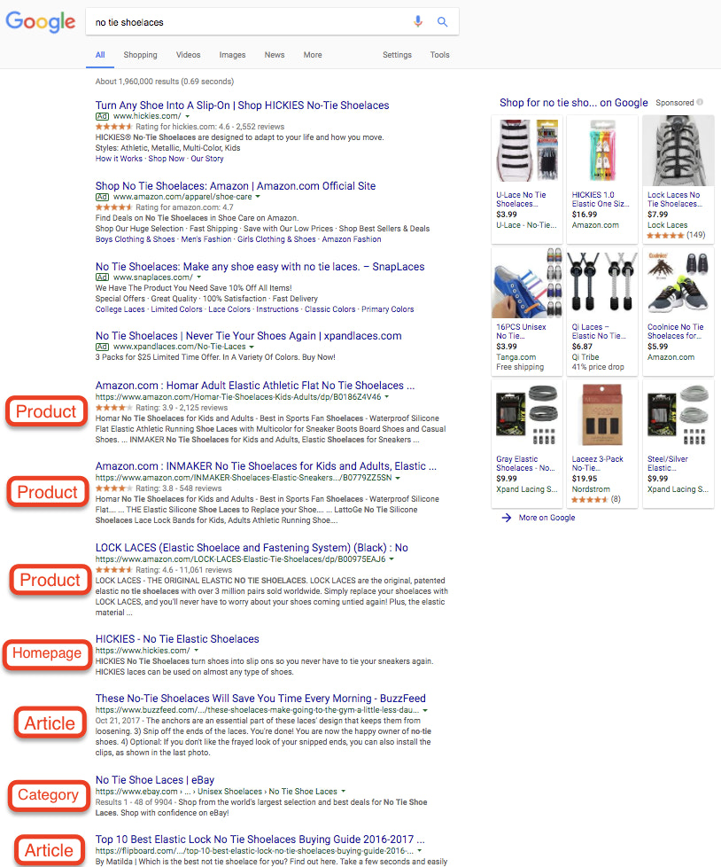 Example search engine results page.