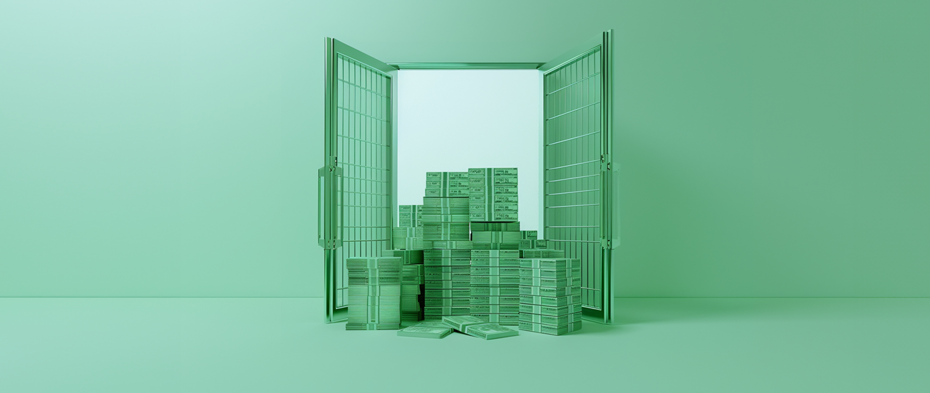 a pile of cash in front of a green gate representing payment gateways