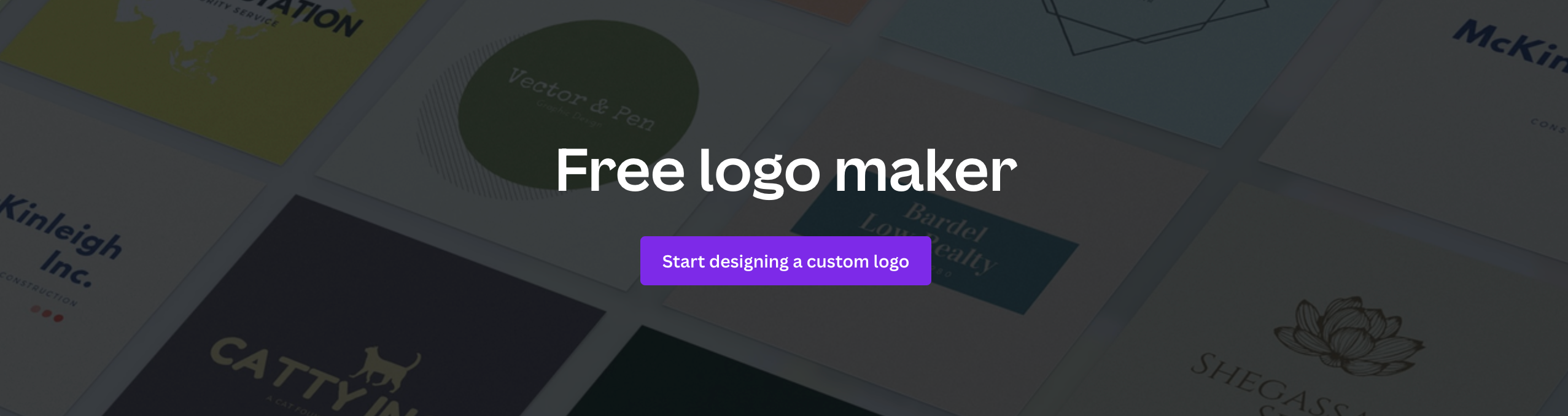 Canva logo maker homepage.