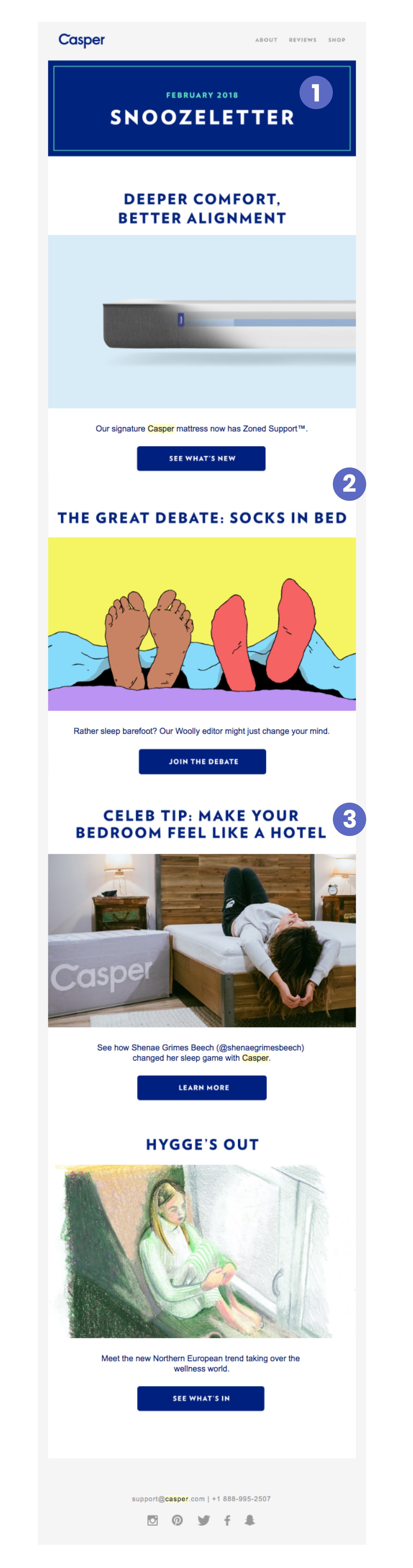 casper newsletter email