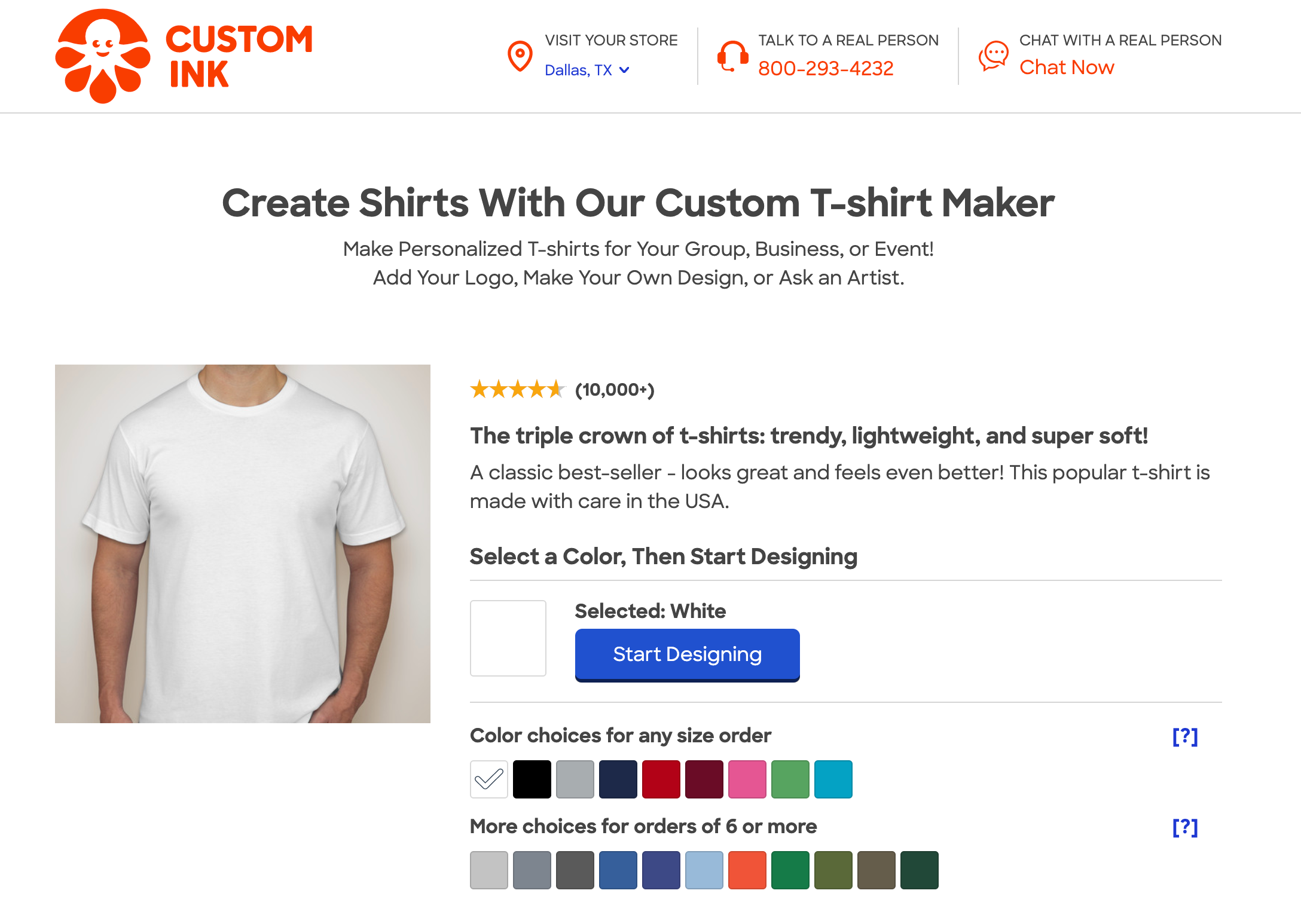 Custom Ink ist eine Website für T-Shirt Mockups.