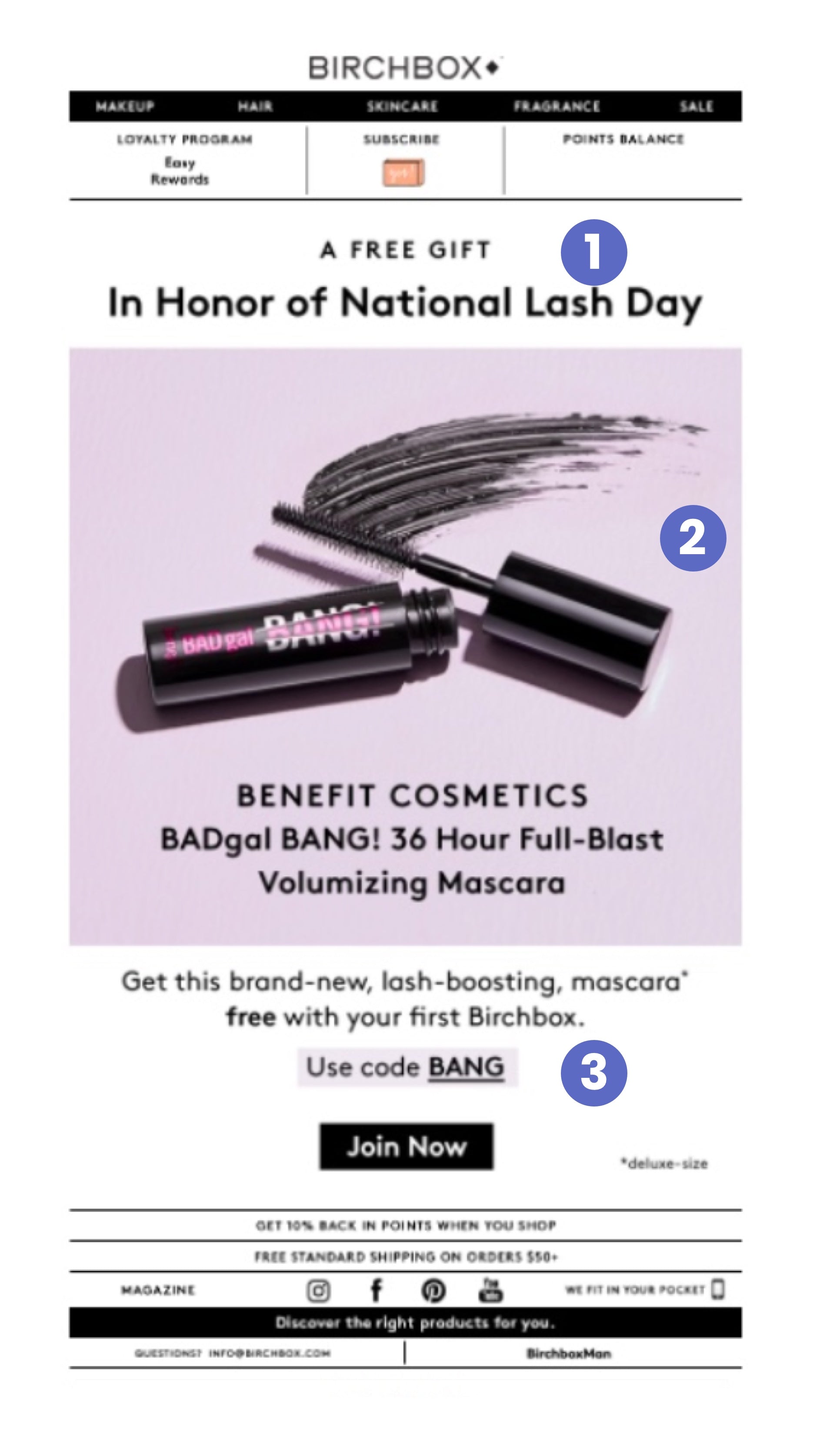 An example of ecommerce email marketing from Birchbox