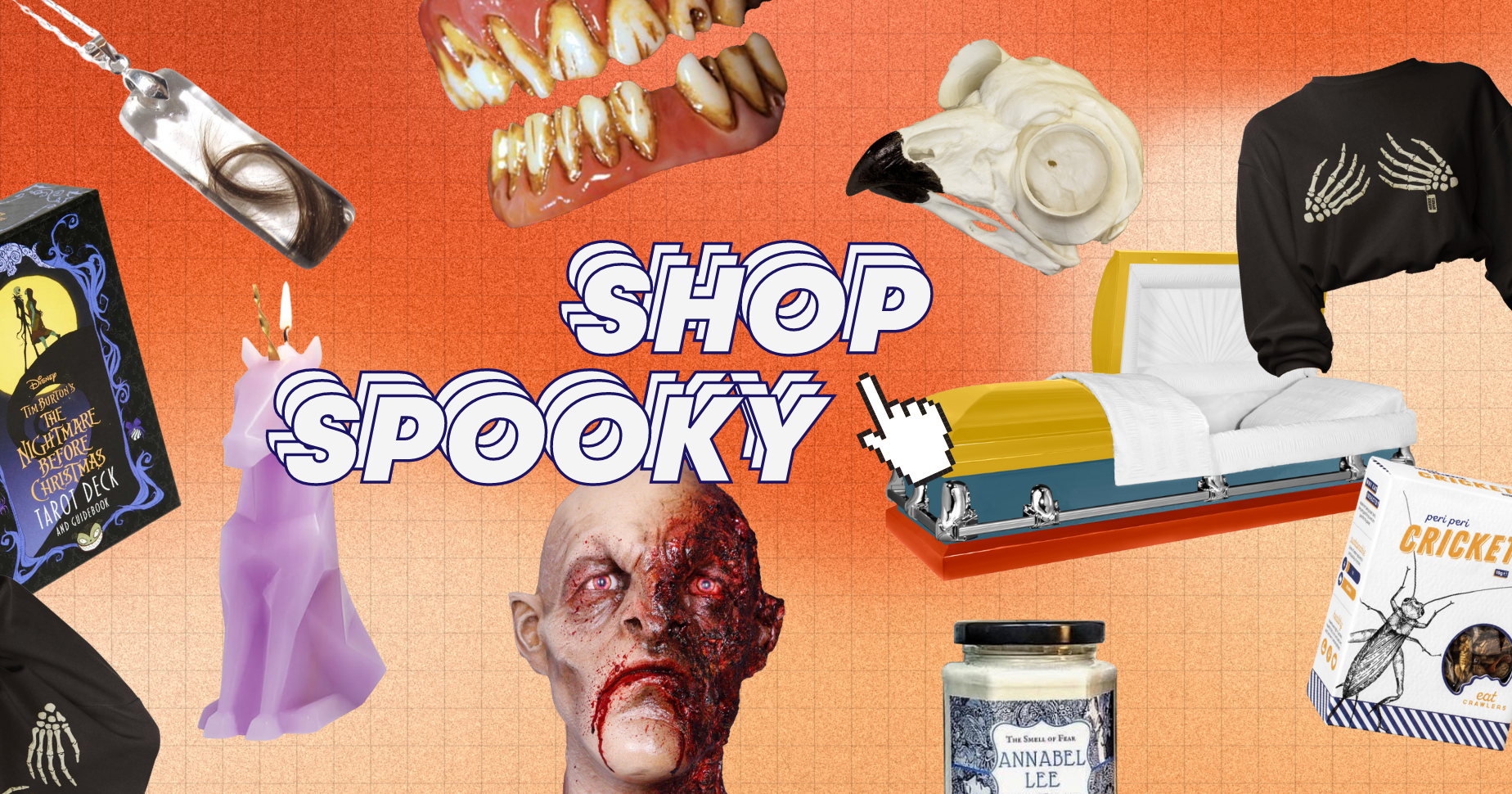 Header image featuring different Halloween themed products