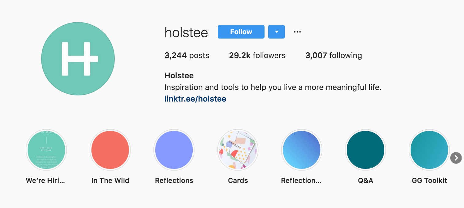 Holstee Instagram Bio