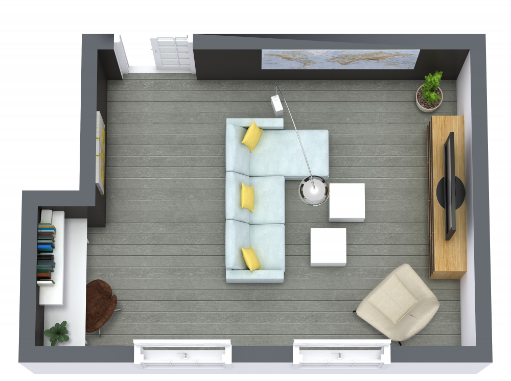 3D floor plan of an office space