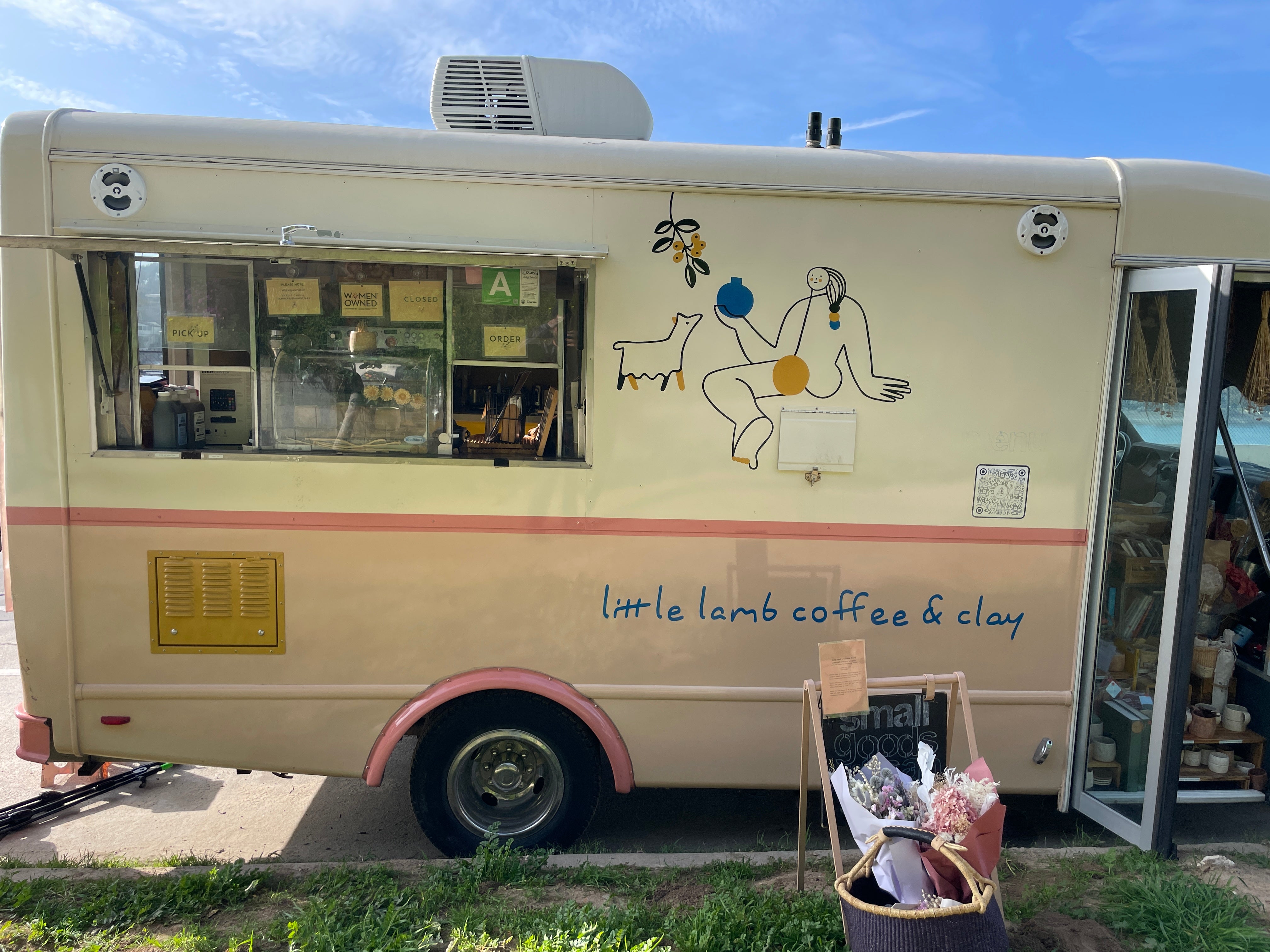 The exterior of the Little Lamb mobile shop