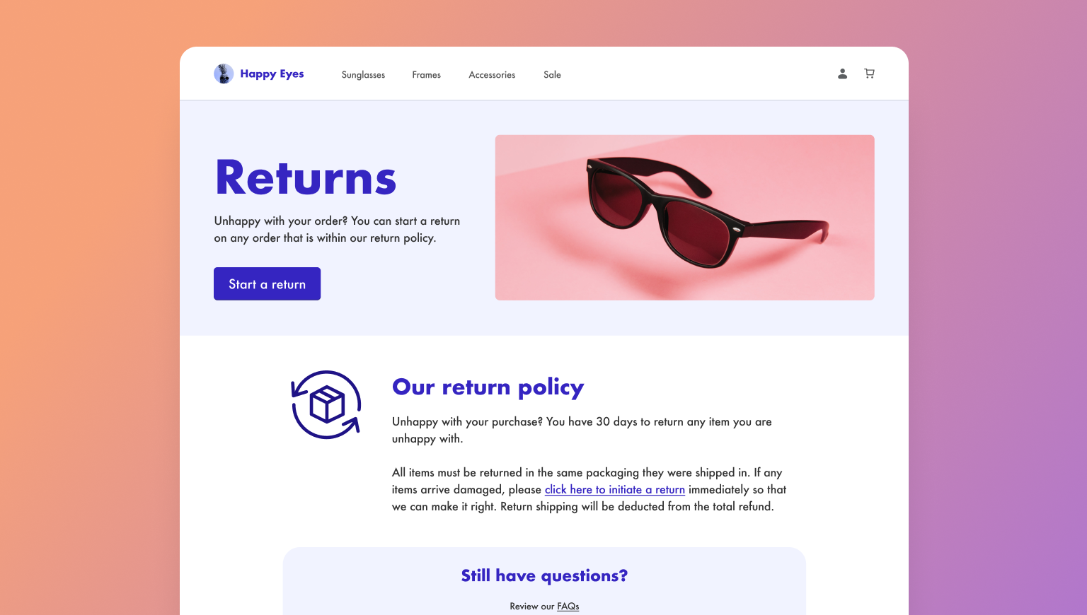 return policy on Shopify