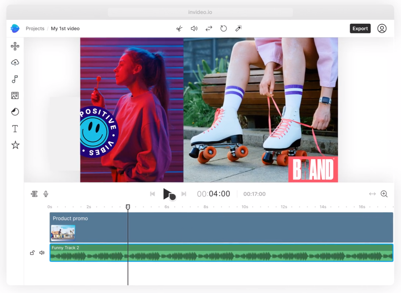 screenshot of InVideo interface
