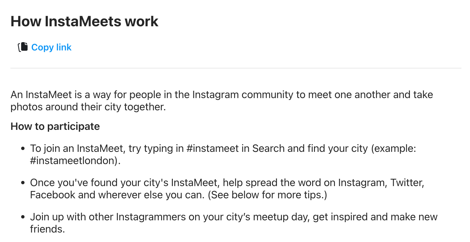 Screenshot showing how InstaMeet works, step-by-step.