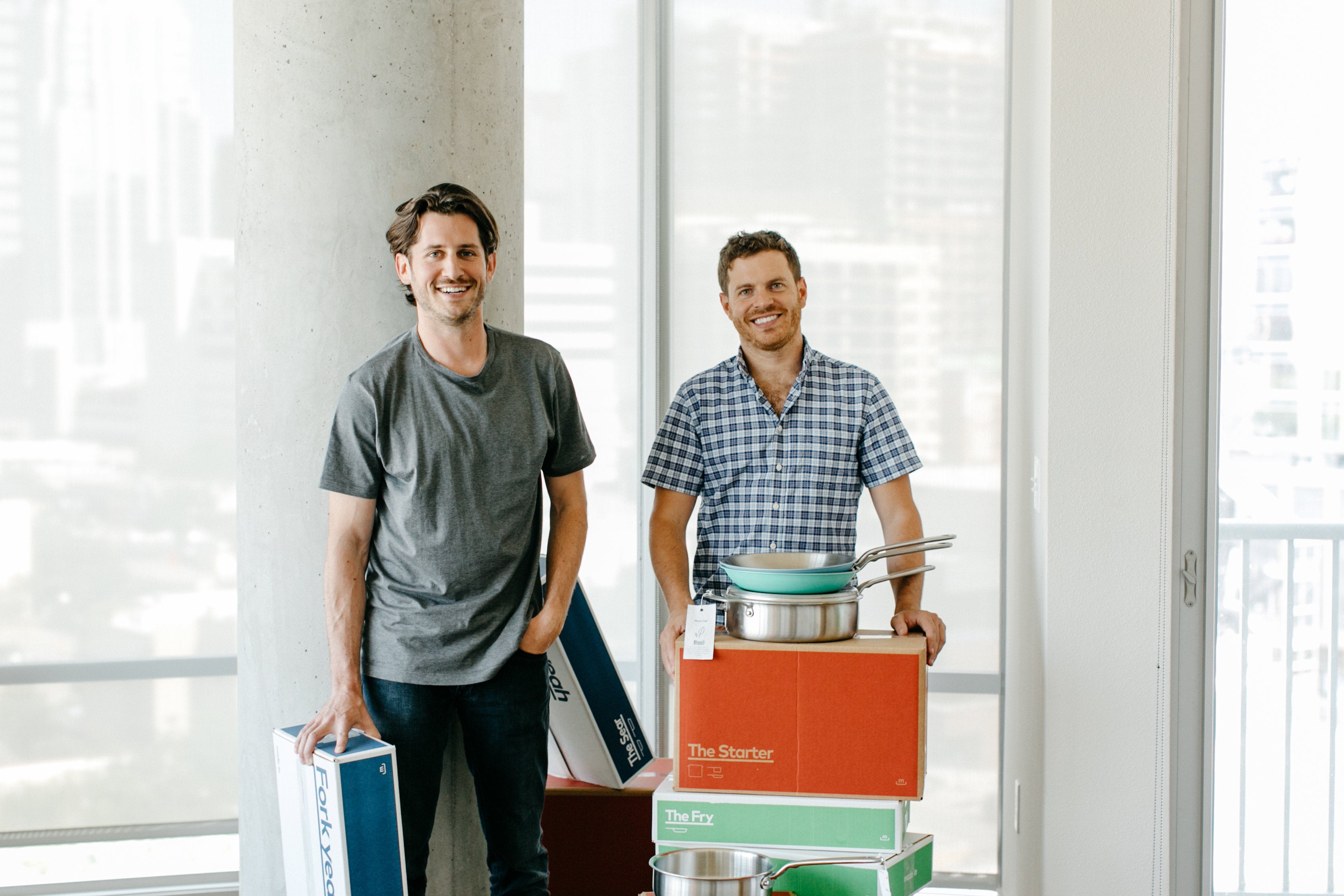 Jake Kalick (left) and Chip Malt (right), the cofounders of Made In, a direct to consumer cookware company. 