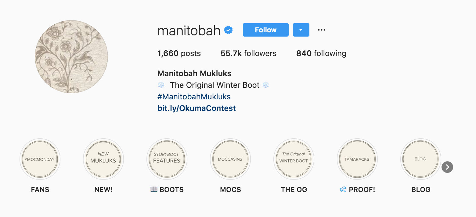 Manitobah Mukluks Instagram Bio