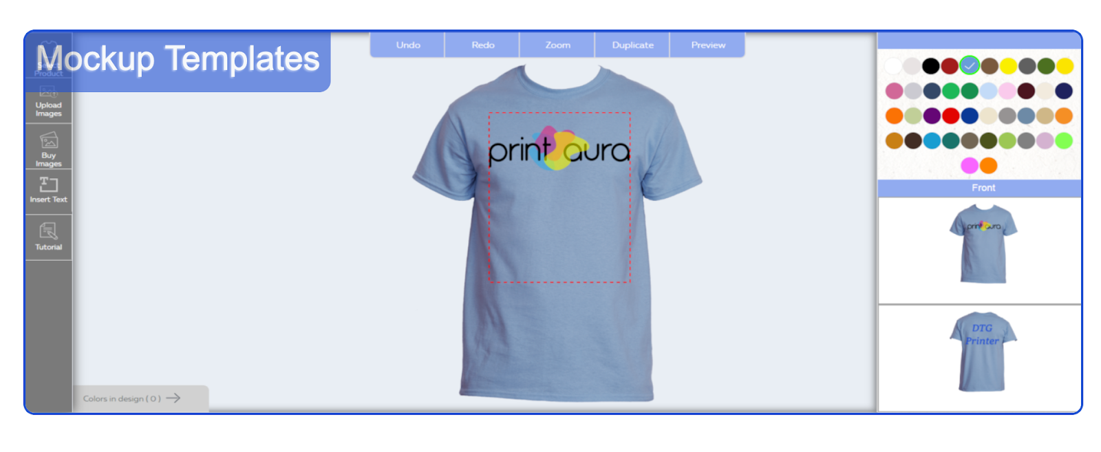 Print Aura ist eine Website für T-Shirt Mockups.