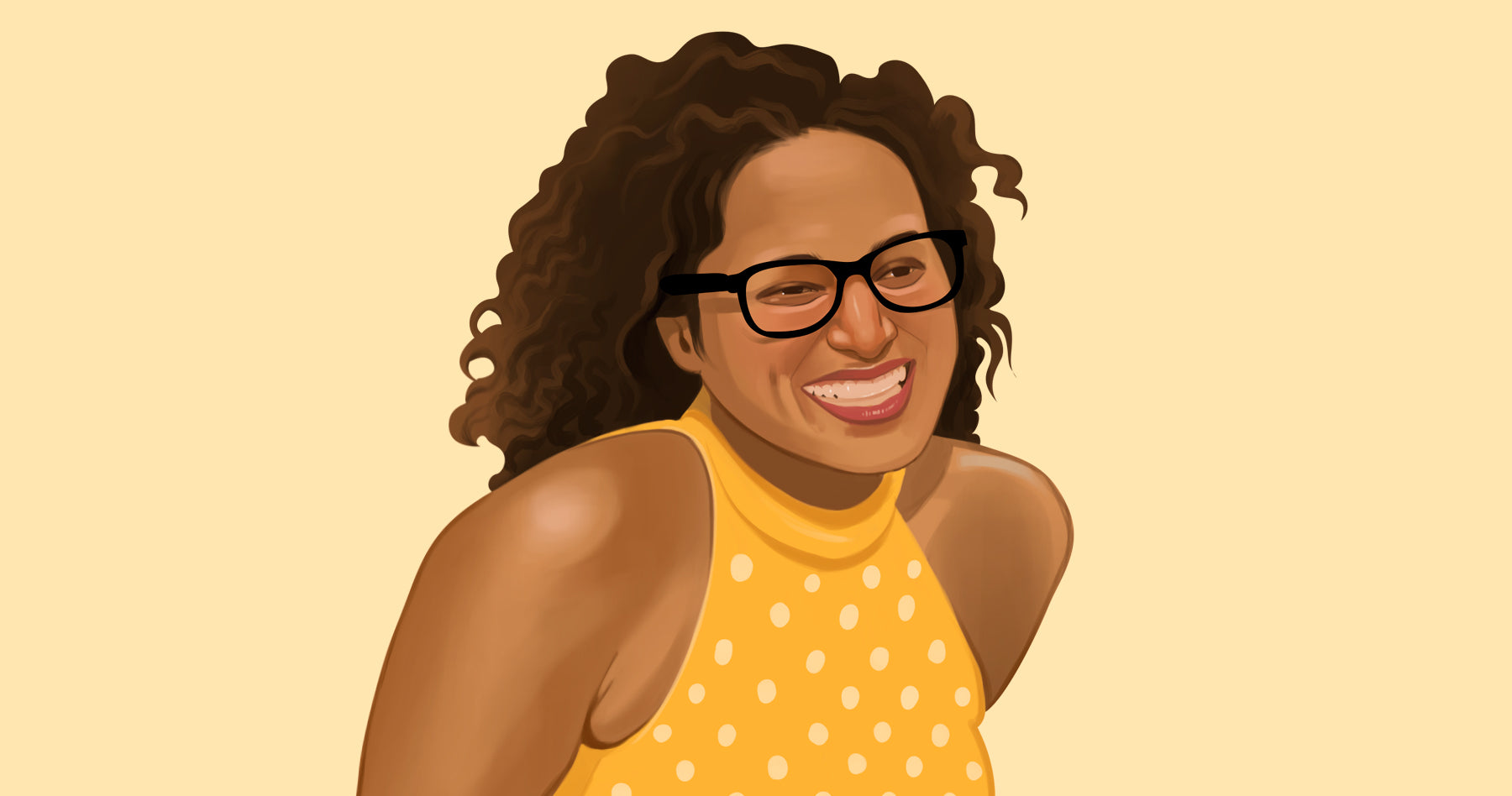 Illustrated portrait of Ramya Ragupathi from Oh My Goodness bakery