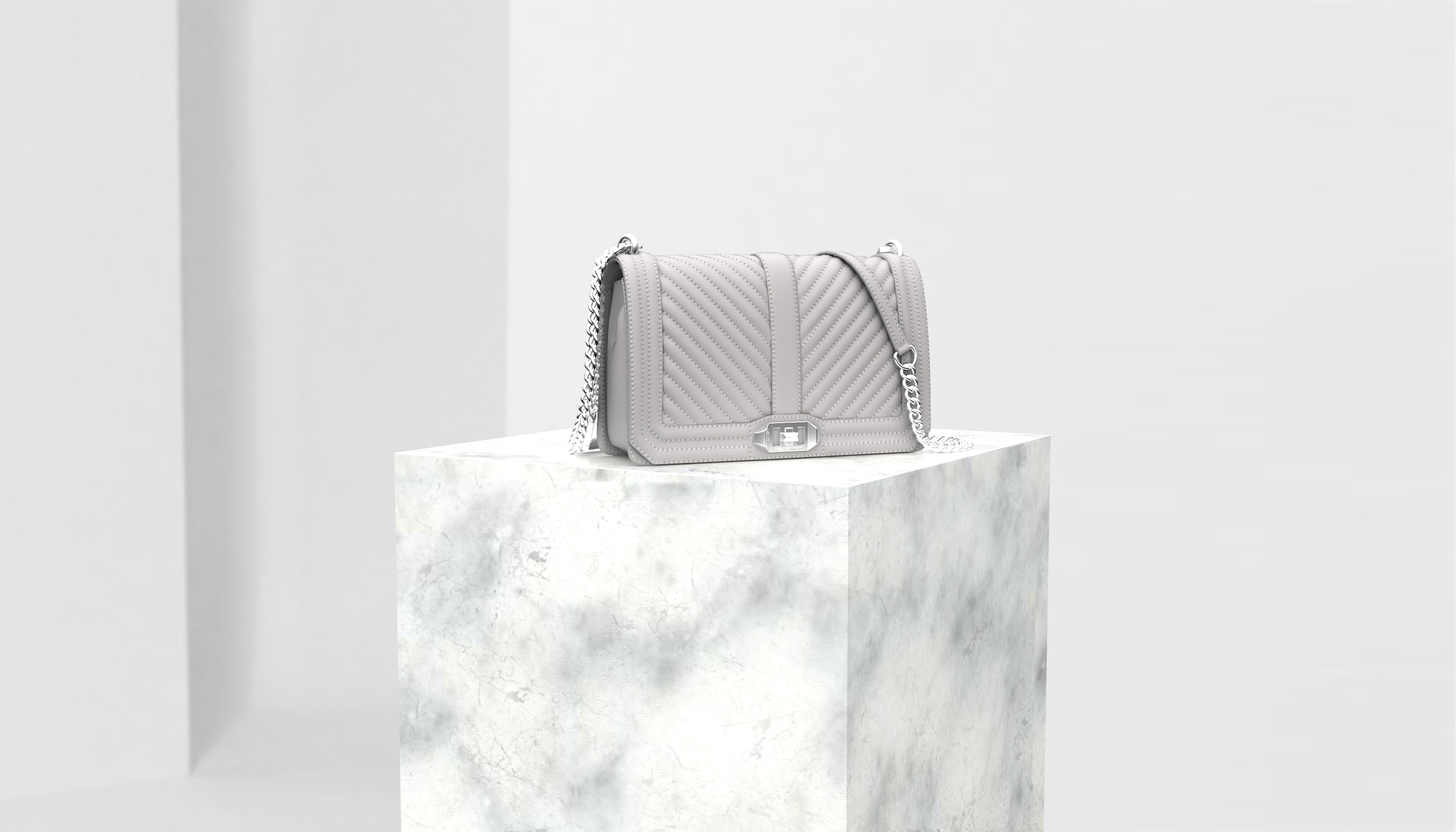 Modello 3D di una borsa di Rebecca Minkoff Modelli 3D e video supportati nativamente sulle pagine di prodotto Shopify