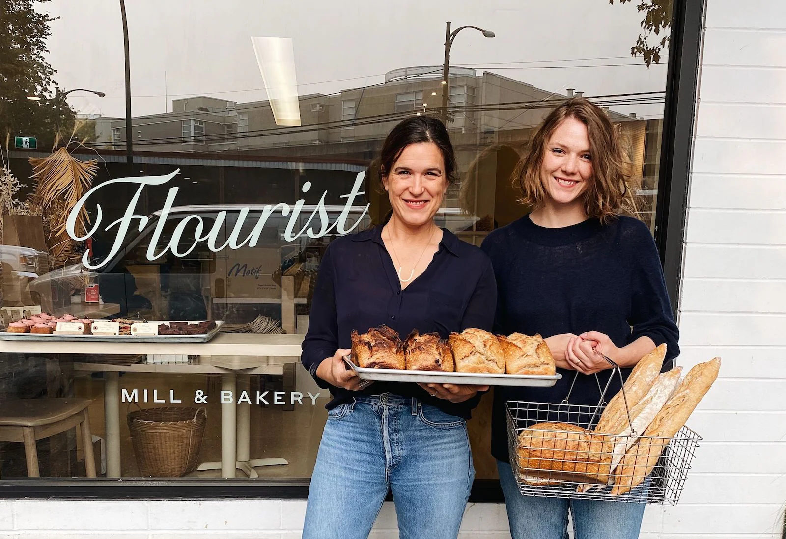 Shira and Janna in front of their Vancouver bakery.