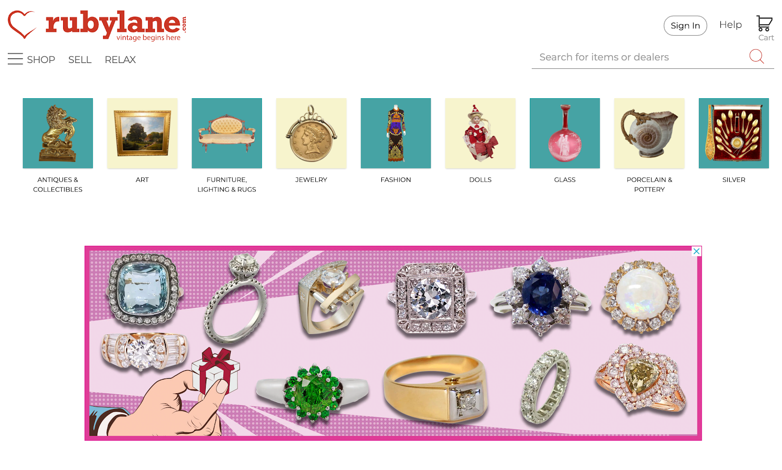  Site de vente Ruby Lane 