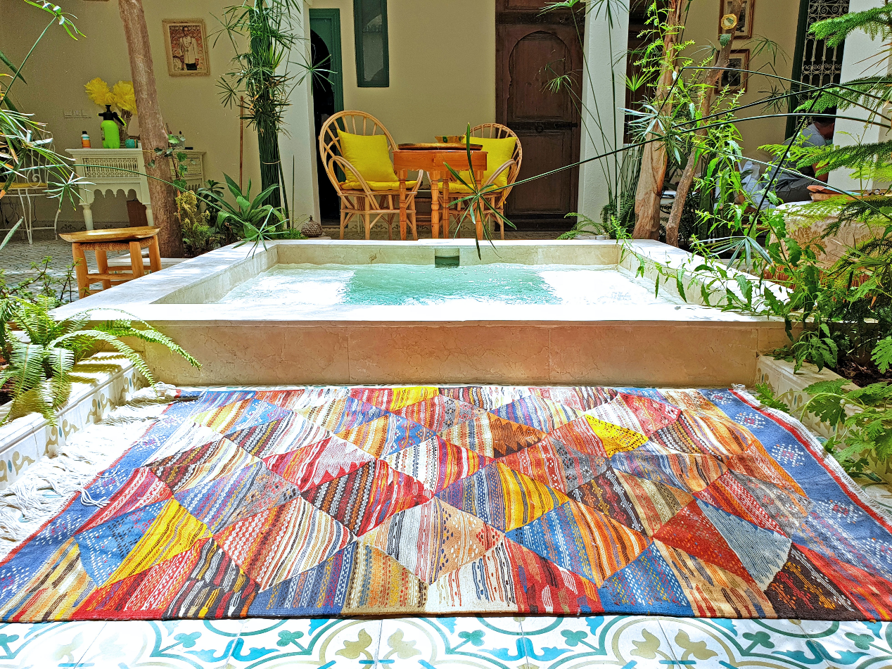 Rug by pool