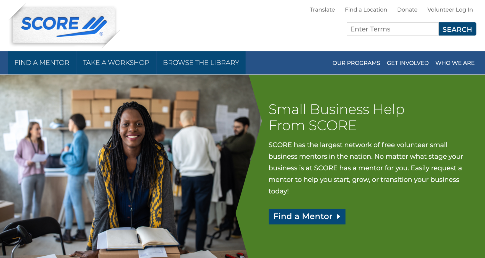 SCORE mentor website