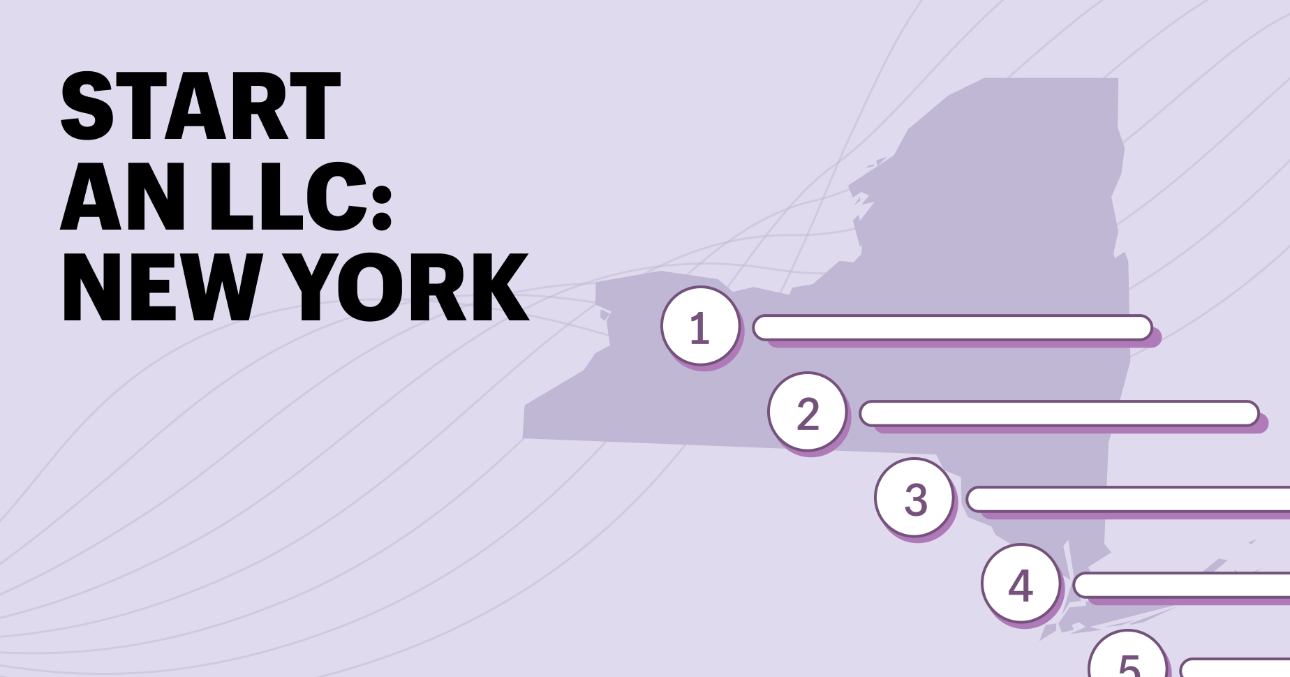 The outline of New York state behind a generic to do list.