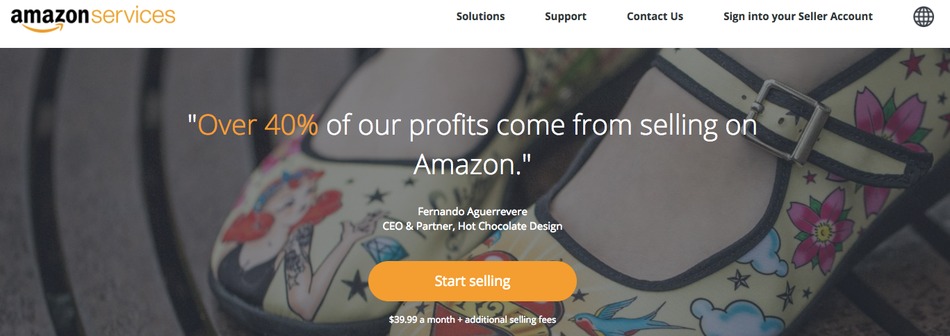 Start selling screenshot