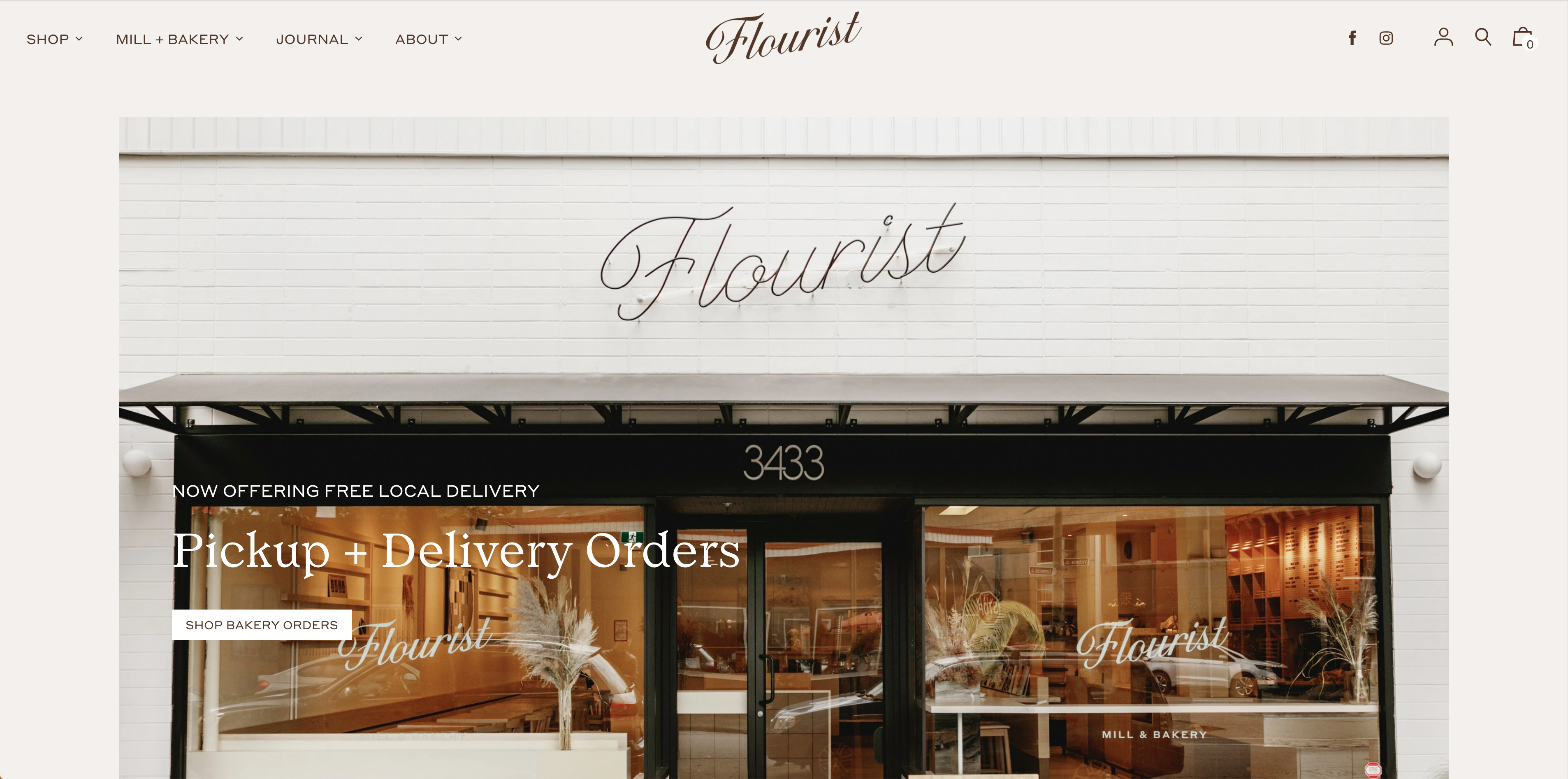 Screenshot of Flourist’s online store. 